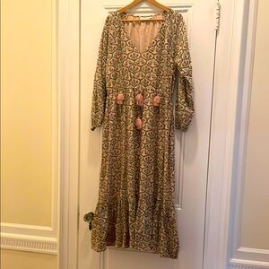 Roller Rabbit Pink and Cream Long Sleeve Dress